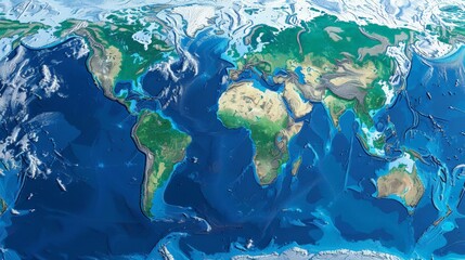 Illustrate a world map showing the distribution of major coral reefs. Highlight regions known for significant coral reef biodiversity.