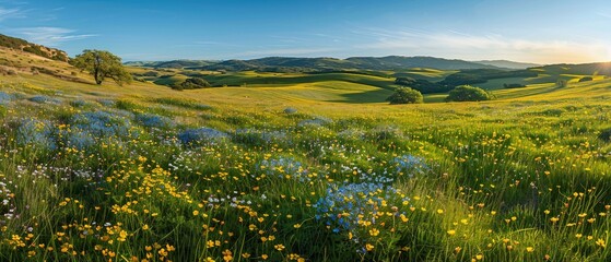 Naklejka premium landscape with grass and sky