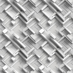 White cube seamless pattern in 3d