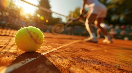 Close-up shot of tennis player performing a perfect drop shot.