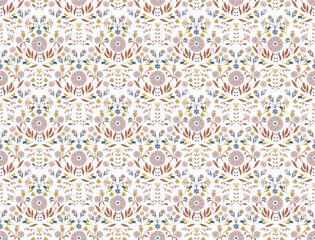 Traditional Floral Seamless Pattern All over print Vector Illustration