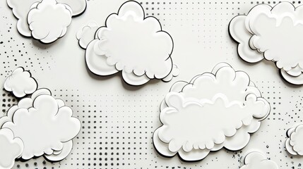 Obraz premium White Paper Texture with Speech Bubble Shapes for Vintage Comic and Design Elements