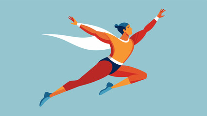 An acrobat gracefully soaring through the air a combination of strength and flexibility.. Vector illustration