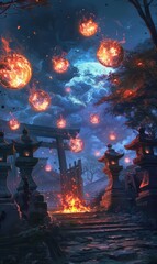 spirit of death Appears as a glowing fireball in a haunted graveyard.