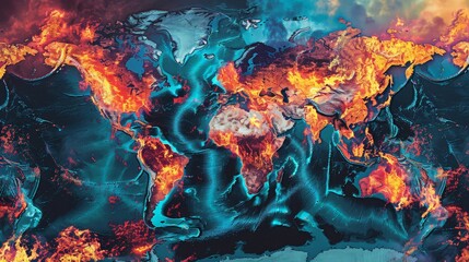 Fototapeta premium Produce a world map that identifies the most significant natural disasters recorded in history. Include dates and brief descriptions of each event.
