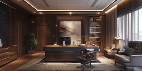 Luxury Office Room Wallpaper Elegant Interior Design