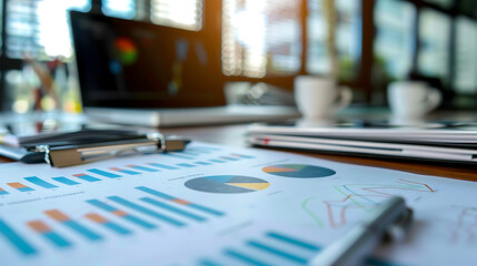 Business graph, study and learn business statistics.