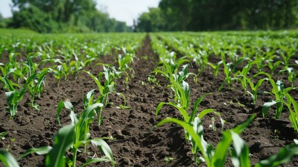 Obraz premium Sustainable farming practices are transforming the agricultural landscape. Farmers implement crop rotation, organic fertilizers, and water conservation techniques to promote 