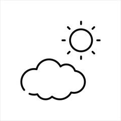 Cloud And Sun vector icon