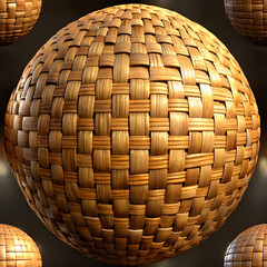 seamless woven basket pattern with a realistic texture, in natural brown tones