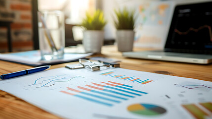 Business graph, study and learn business statistics.