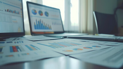 Business graph, study and learn business statistics.