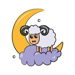 Ready to use hand drawn icon of eid al adha in modern style