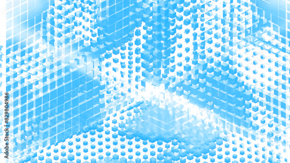 Poster abstract 3d cubic textile pattern waving randomly. motion. geometric background with cubes or small 