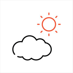 Cloud And Sun vector icon