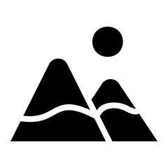 mountain glyph style icon