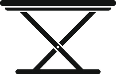 Vector illustration of a simple foldable table icon, isolated on a white background