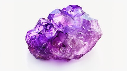 Fototapeta premium Violet crystal gemstone isolated on white background
