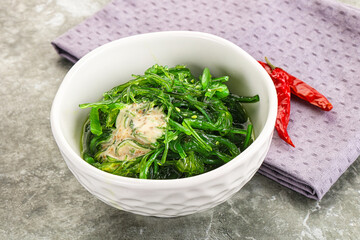 Japanese traditional chuka salad with sesame
