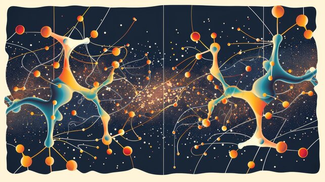 A detailed diagram of the molecular structure of GABA (gamma-aminobutyric acid), a neurotransmitter that inhibits nerve impulses in the brain, illustrating its role in regulating n