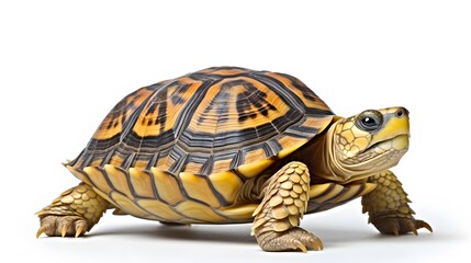 Obraz premium Realistic tortoise isolated on white background. Generative AI.