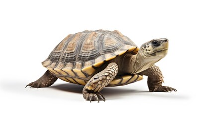 Fototapeta premium Realistic tortoise isolated on white background. Generative AI.