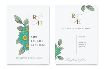 Decorative floral foliage ornamentation for wedding invitations infuses your stationery with natural elegance, evoking the romance and beauty of blooming gardens