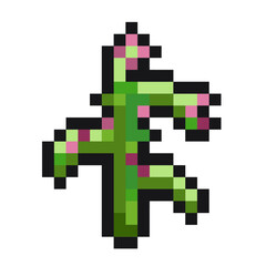 pixelated green greenery sprout leaf pixel art game items nature