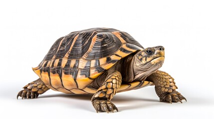 Fototapeta premium Realistic tortoise isolated on white background. Generative AI.