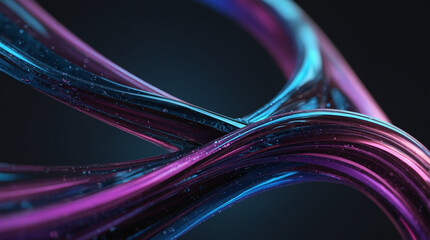 Abstract glass nano carbon fiber blue, purple, symetrical precision 8k resolution, realistic lighting, open form, transparent and translucid, focus, dark tonalities