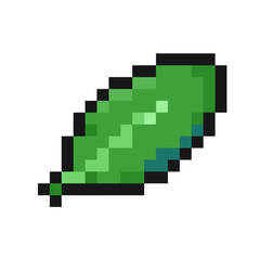 Obraz premium pixelated green greenery sprout leaf pixel art game items nature