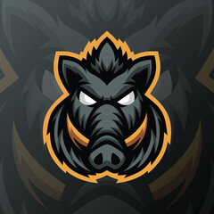 a wild boar with an angry expression