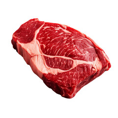 Red raw piece of meat cow fresh meat beef  healthy protiens nutrients isolated on white, Muslims Eid-al-adha concept