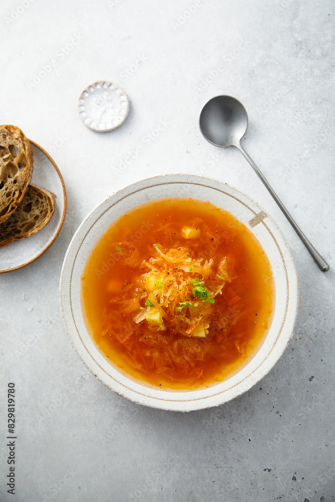 Poster Homemade sauerkraut soup