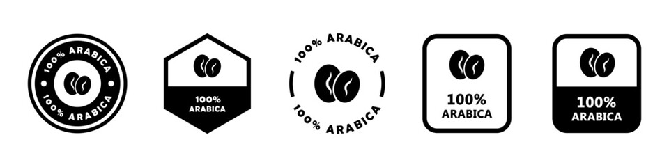 Arabica coffee sign - 100 percent arabica. Vector label for packaging.
