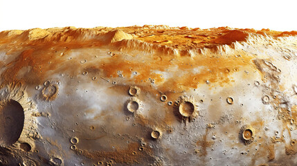 Modern clear, simple and detailed space background, wallpaper, backdrop, texture, surface of planet Mercury, isolated on background. LIDAR type model, elevation terrain scan, topography map, 3D