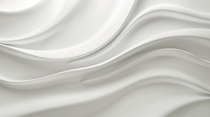 Smooth white waves blend with a clean background, creating a minimalist and elegant visual.