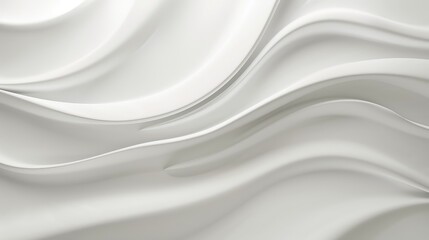 Obraz premium Smooth white waves blend with a clean background, creating a minimalist and elegant visual.