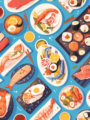 background with sushi