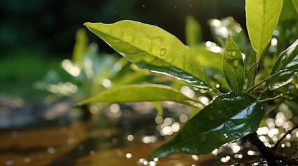 rain drops on a leaf