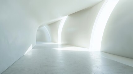 Obraz premium Abstract setting with a pristine white empty area and a seamless background .
