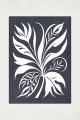 Fashionable illustration in vintage style. Pattern to print for wall decorations. Abstract botanical shapes. Generated by Ai	