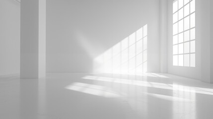 Fototapeta premium Expansive white space with a clean backdrop, ideal for modern and minimalist themes.