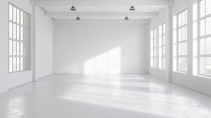 Pristine white scene featuring a large empty space and a clean backdrop.