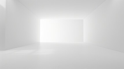 Fototapeta premium Pristine white scene featuring a large empty space and a clean backdrop.