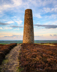 Allendale Chimney for East Smelting Mill Flue, high up on the moors at Allendale, Northumberland,...