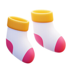BABY SOCKS 3D ICON ILLUSTRATION