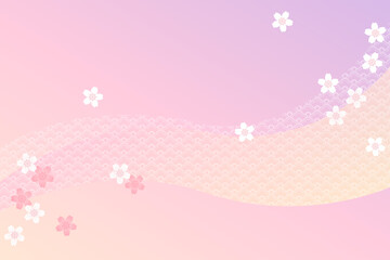 和柄と桜花のピンクの背景