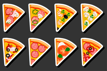 Illustration on theme big hot tasty pizza to pizzeria menu