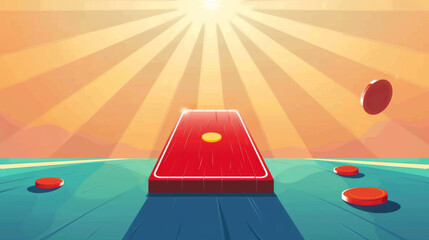 cornhole game flat design front view scoreboard excitement theme animation vivid